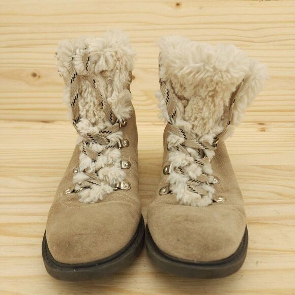 Sam Edelman Women's Winter Ankle Boots Sz 6.5 Tan Suede Chic Outdoor Booties - Picture 2 of 10